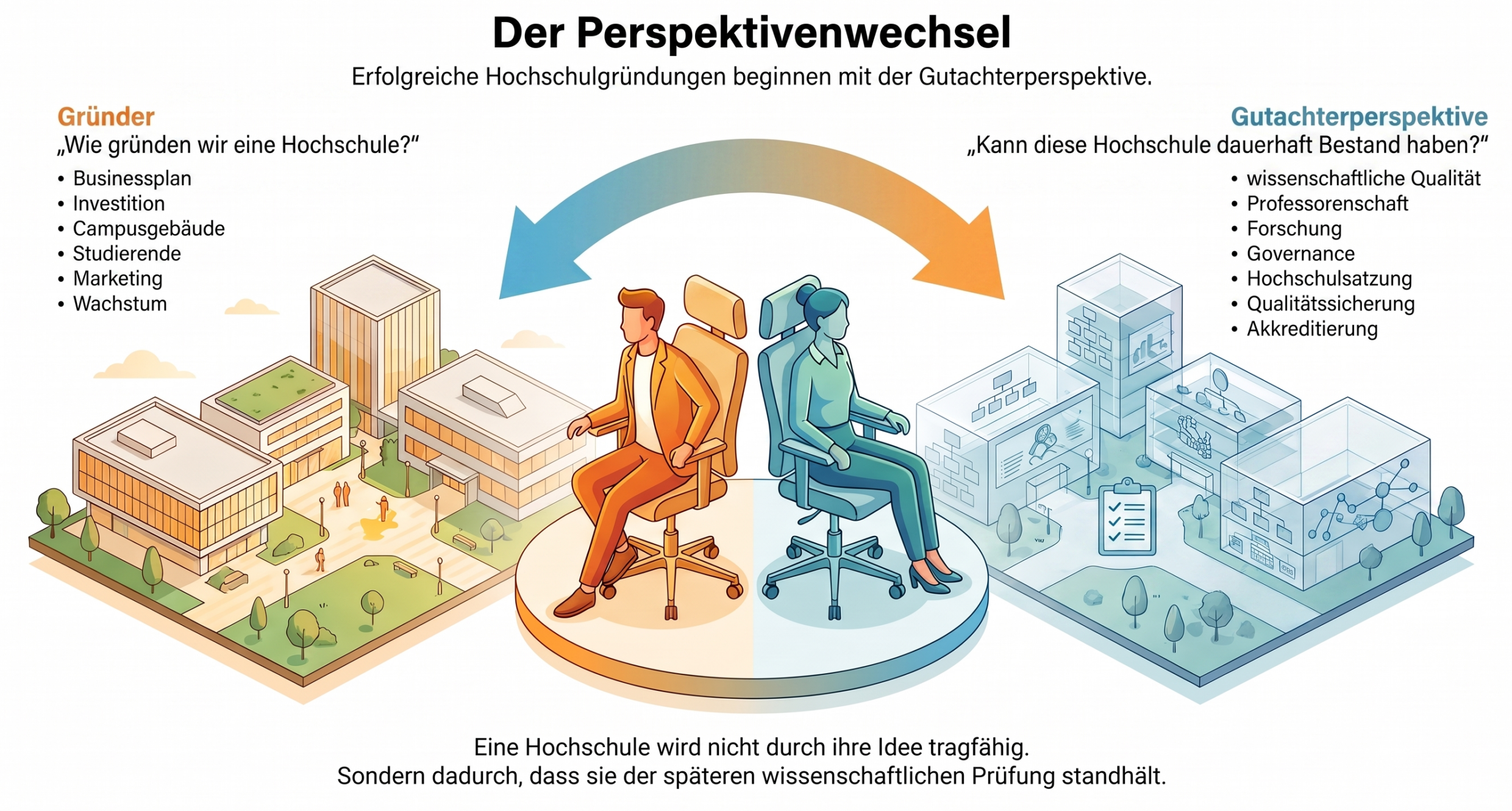 Der Perspektivenwechsel bei Hochschulgründungen – Infografik by Notebook LM