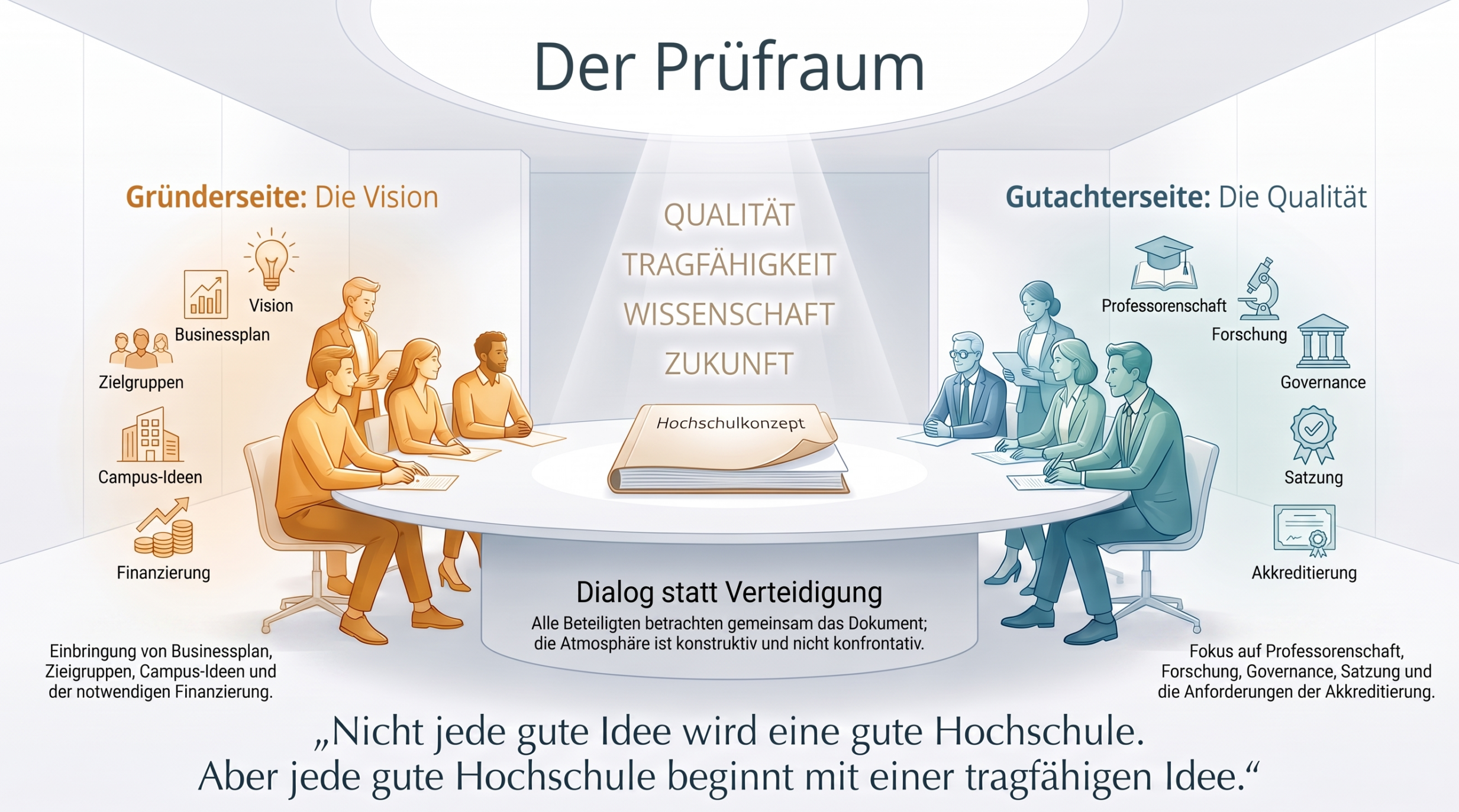 Der Prüfraum für Hochschulkonzepte – Infografik by Notebook LM